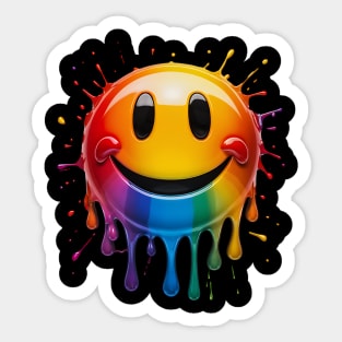 Melting Smiley | Happy Face | T Shirt Design Sticker